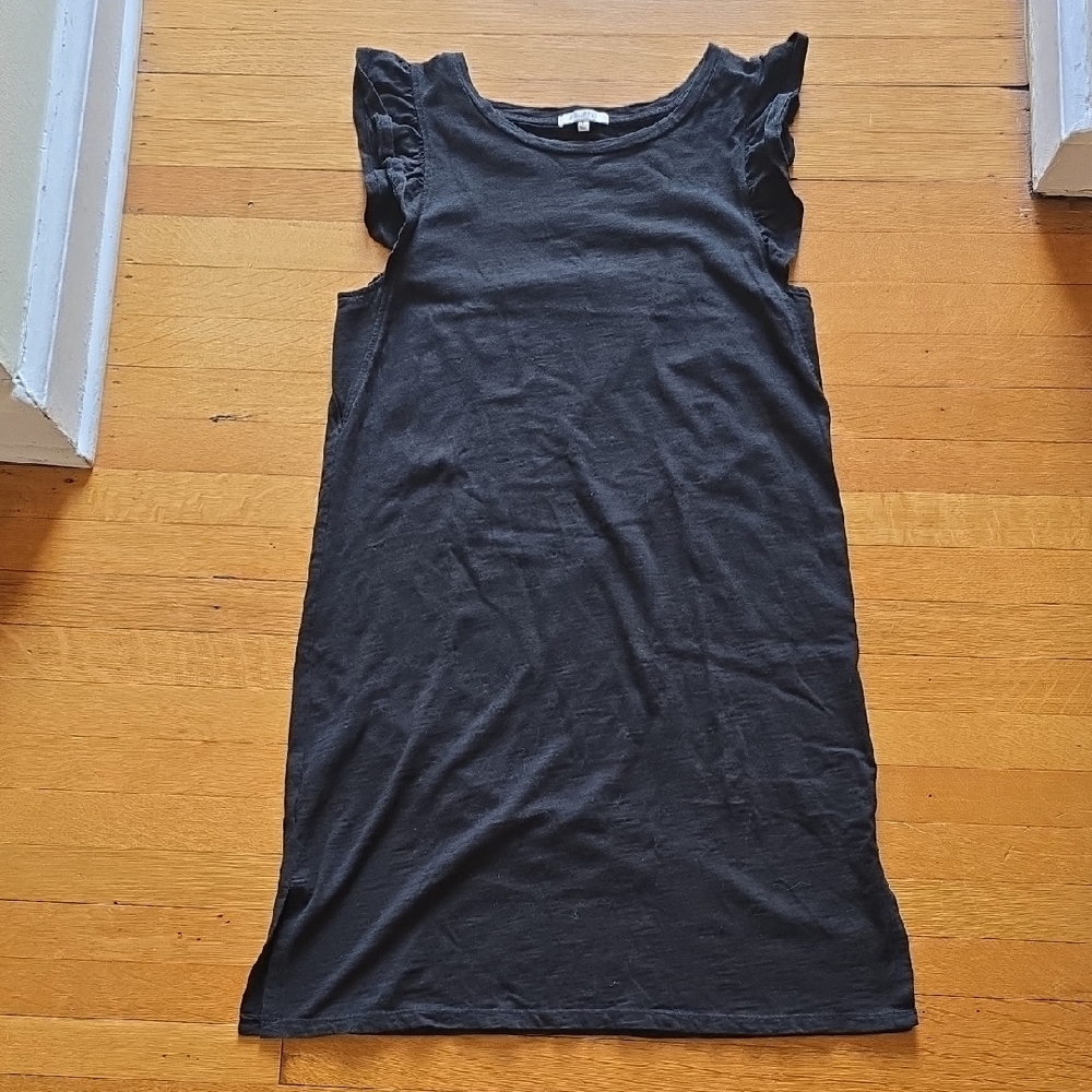 Z Supply, Black Flutter Sleeve Midi Dress, EUC, Women's L